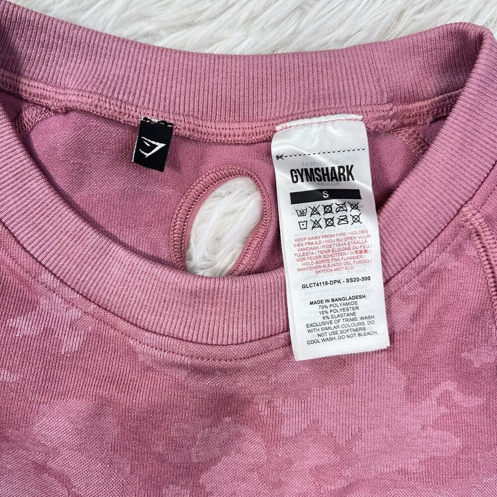 Gymshark Long Sleeve Women's Pink Pullover Crop Top Workout‎ Gym Size Small - Picture 5 of 6